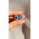 Срібні сережки з свіс топазом та фіанітом 012-3010