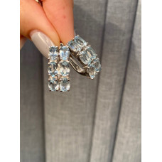 Срібні сережки з скай топазом 024-39