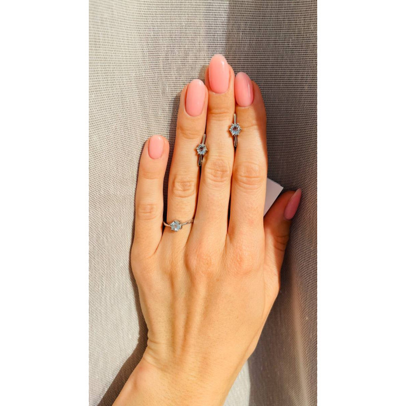 Срібні сережки з свіс топазом 047-30