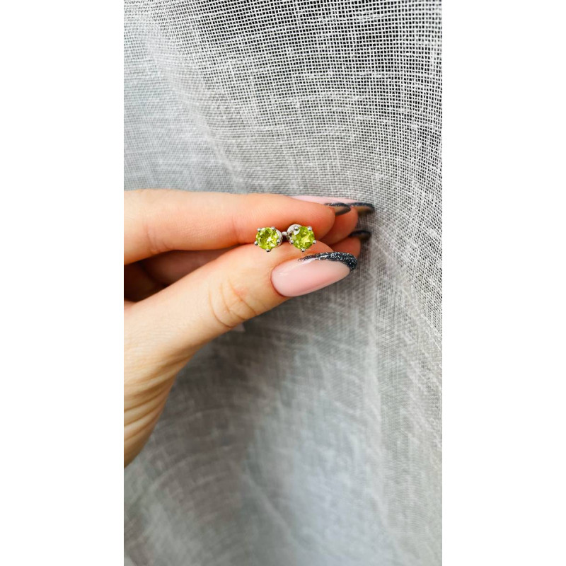 Срібні сережки з перідотом 116-53 