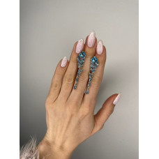 Срібні сережки з свіс топазом та фіанітом 196-3010