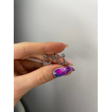 Срібні сережки з родолітом B002-42