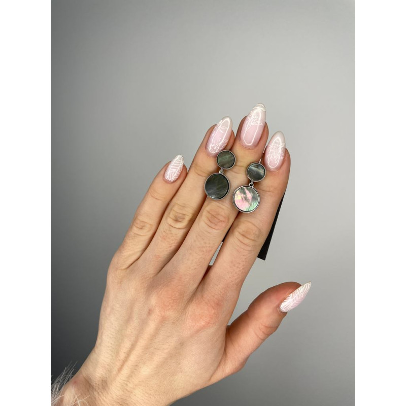 Срібні сережки з перламутром S113-91 