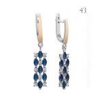 Срібні сережки з фіанітом Skarlet-3110