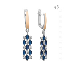 Срібні сережки з фіанітом Skarlet-3110