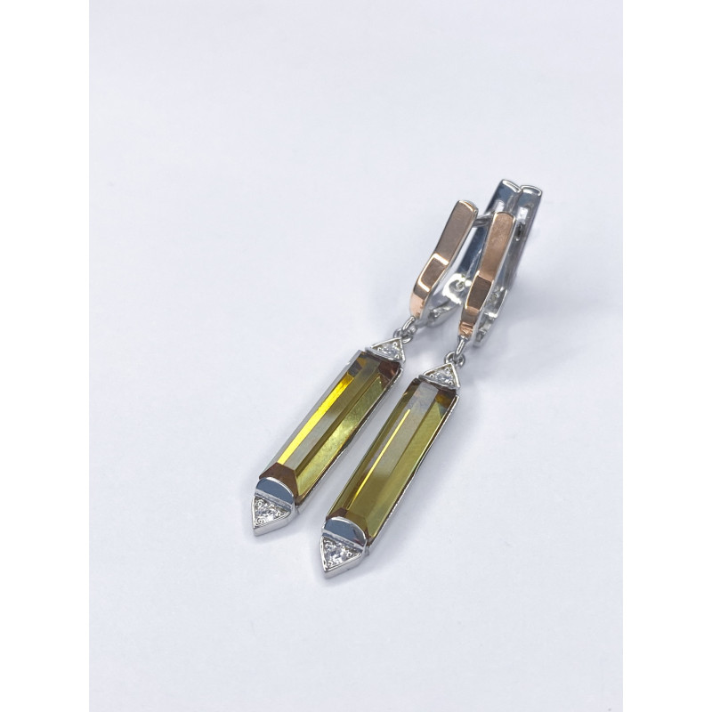 Срібні сережки з фіанітом Snowy-8210