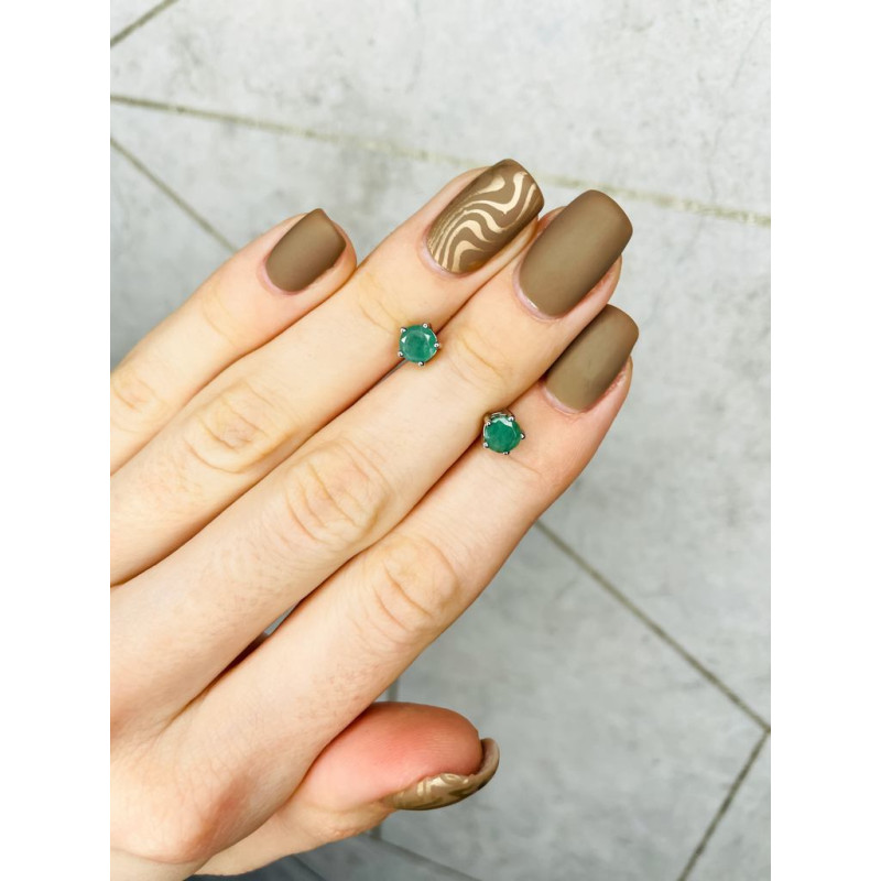 Срібні сережки з смарагдом 116-71