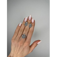 Срібні сережки з скай топазом та фіанітом 208-3910