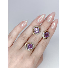 Срібні сережки з аметистом та фіанітом Gemma_2-6210