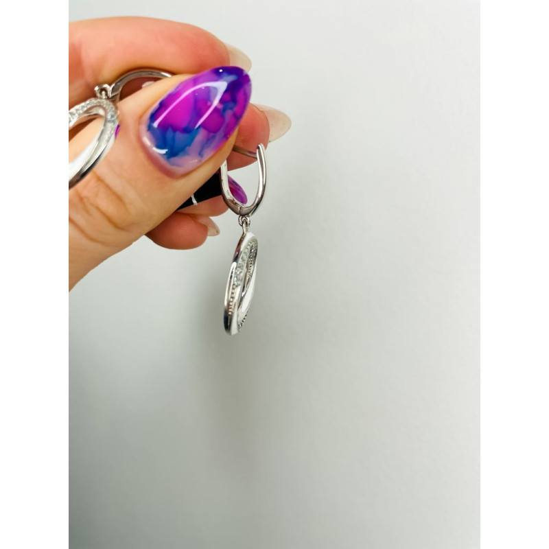 Срібні сережки з фіанітом S116-3136/10