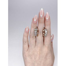 Срібні сережки з фіанітом Sunshine-10