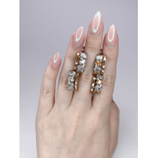 Срібні сережки з фіанітом Sunshine-10