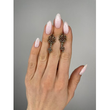 Срібні сережки з нано султанітом 139N-82