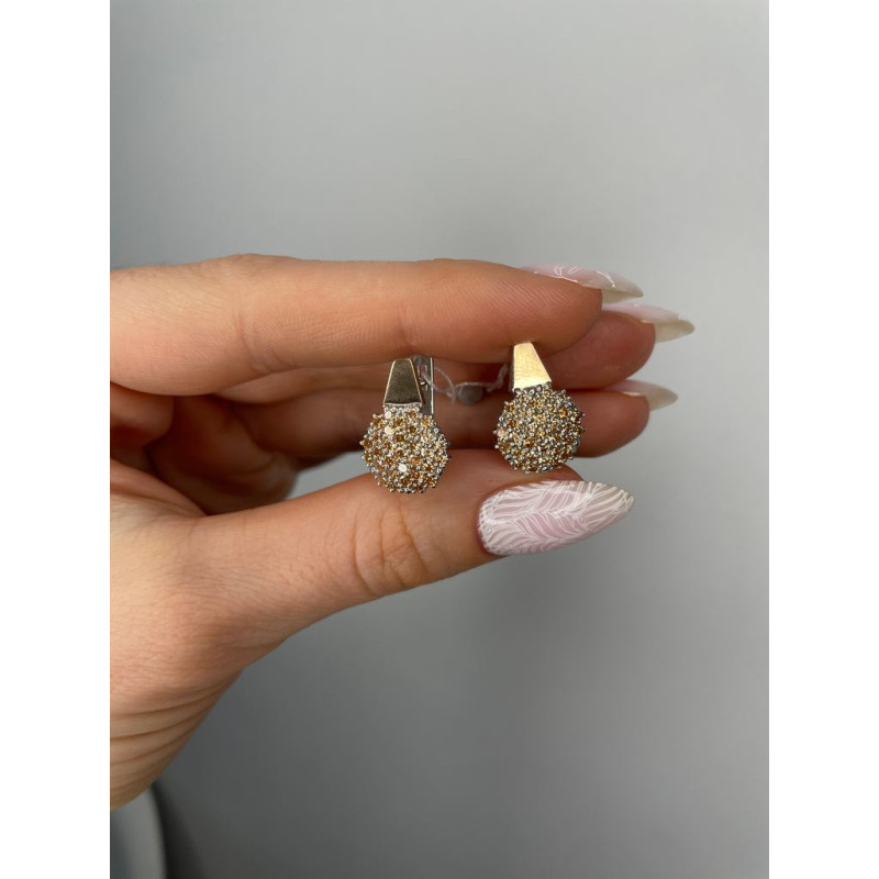 Срібні сережки з фіанітом Berry-74