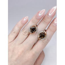 Срібні сережки з раухтопазом та фіанітом Gemma_2-7610