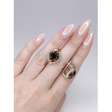 Срібні сережки з раухтопазом та фіанітом Gemma_2-7610