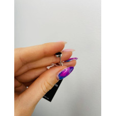 Срібні сережки з чорним оніксом S124-21