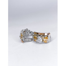 Срібні сережки з фіанітом Sunshine-7410