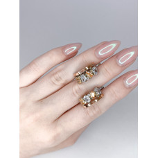 Срібні сережки з фіанітом Sunshine-7410