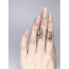 Срібні сережки з фіанітом Sunshine-7410