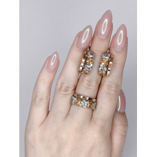 Срібні сережки з фіанітом Sunshine-7410