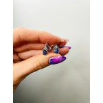 Срібні сережки з кіанітом та фіанітом 083-3710