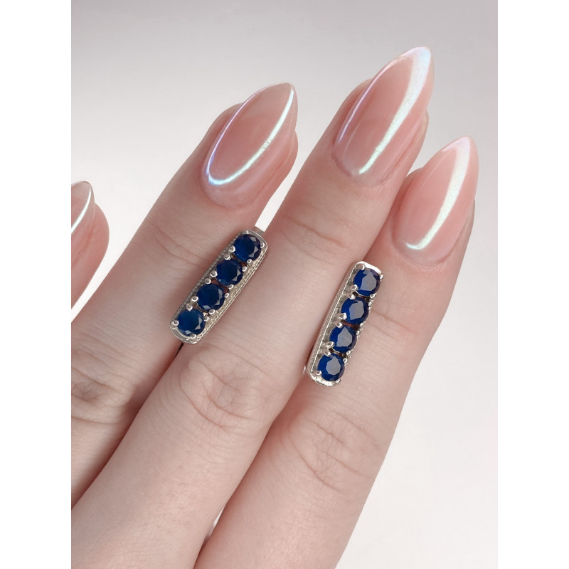 Срібні сережки з фіанітом 147CZ-31 