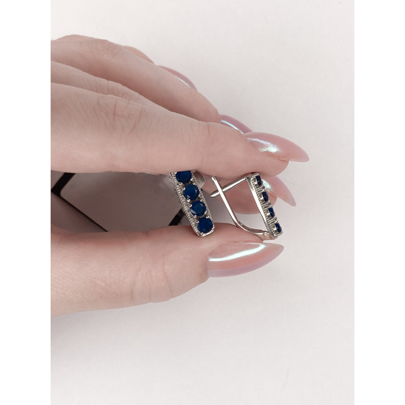 Срібні сережки з фіанітом 147CZ-31 