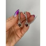 Срібні сережки з нано султанітом та фіанітом 209N-8210