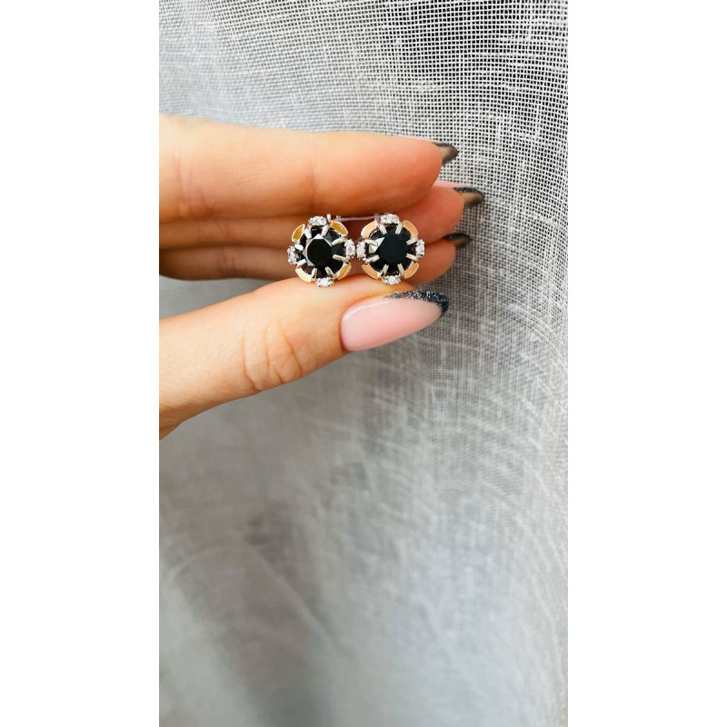 Срібні сережки з фіанітом Dinara-2010