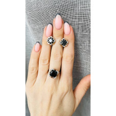 Срібні сережки з фіанітом Dinara-2010