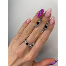 Срібні сережки з сапфіром та скай топазом 031-313910