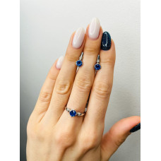 Срібні сережки з нано свіс топазом та фіанітом 045N-3010