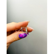 Срібні сережки з нано султанітом та фіанітом 151N-8210