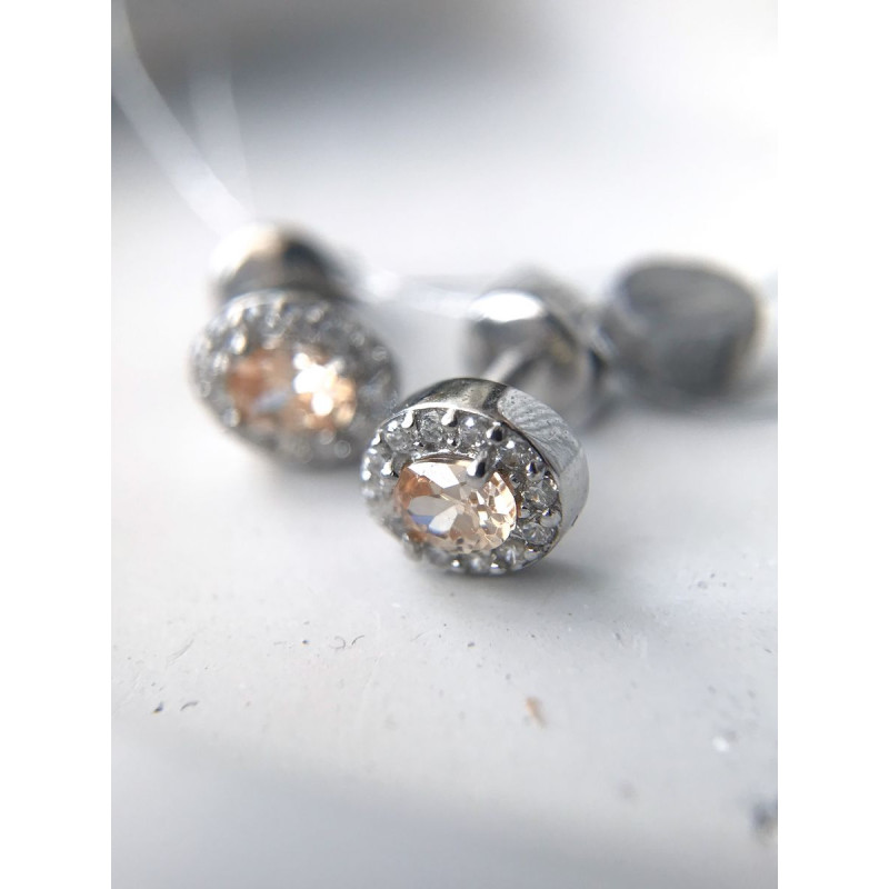 Срібні сережки з фіанітом 160CZ-7410 