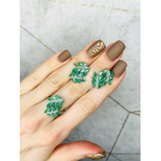 Срібні сережки з смарагдом 185-71