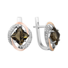 Срібні сережки з фіанітом Gemma-7610