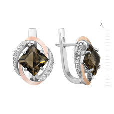 Срібні сережки з фіанітом Gemma-7610