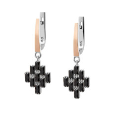 Срібні сережки з фіанітом Kript-20