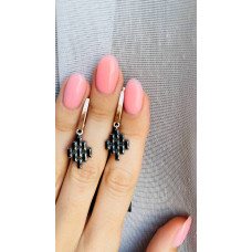 Срібні сережки з фіанітом Kript-20