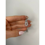 Срібний кулон з рожевим кварцем та фіанітом 165-4610