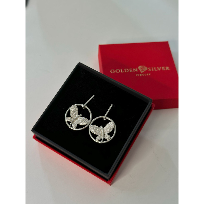 Earrings with cubic zirconia S104-10