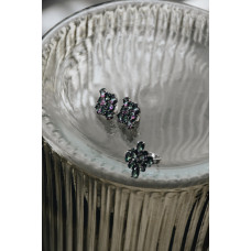 Срібна каблучка з нано фінітом містик та фіанітом 173N-8110