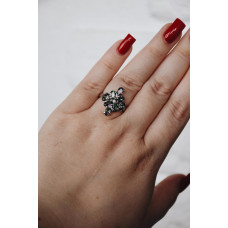 Срібна каблучка з нано фінітом містик та фіанітом 173N-8110