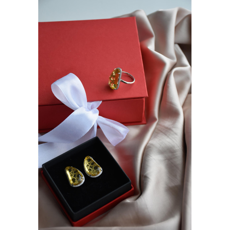 Серебряные серьги с фианитом S120-5410