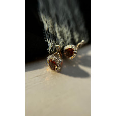 Срібні сережки з нано султанітом та фіанітом 014N-8210