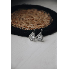 Срібні сережки з фіанітом 048CZ-10