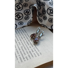 Серебряные серьги с натуральным нано султанитом 090N-8210