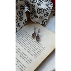 Серебряные серьги с натуральным нано султанитом 090N-8210