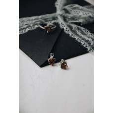 Срібні сережки з нано султанітом та фіанітом 155N-8210